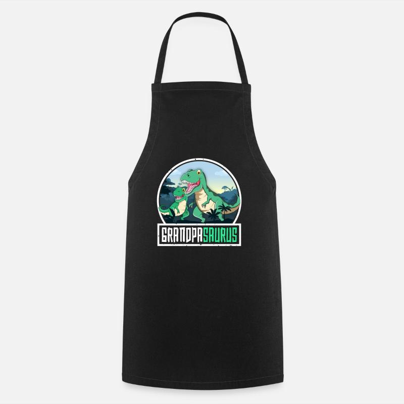 Grandpasaurus TRex Dinosaur Saurus Grandpa - Cooking Apron - black