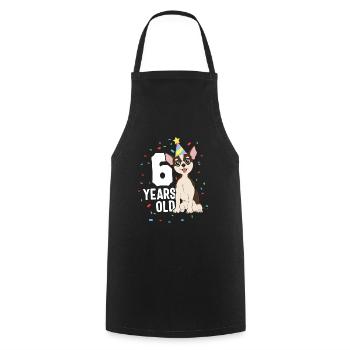 6 Years Old Birthday Outfit Chihuahua Dog Party - Cooking Apron - black - Front - AI Model Male 185 dark (185cm)