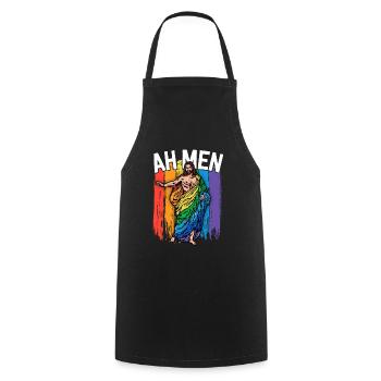Ah Men Gay Jesus Shirt Drôle LGBTQ Chemises Cadeaux - Tablier de cuisine - noir - Devant - AI Model Male 185 dark (185cm)