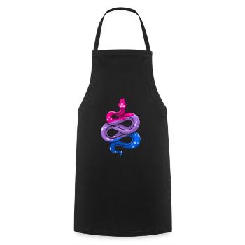 Bisexual Pride Snake Bi Pride Flag Couleurs LGBT - Tablier de cuisine - noir - Devant - AI Model Male 185 dark (185cm)