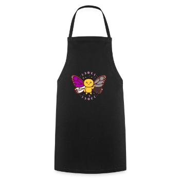 Asexuelle Flagge Ass Monarch Schmetterling Insekt Subtil - Kochschürze - Schwarz - Vorne - AI Model Male 185 dark (185cm)