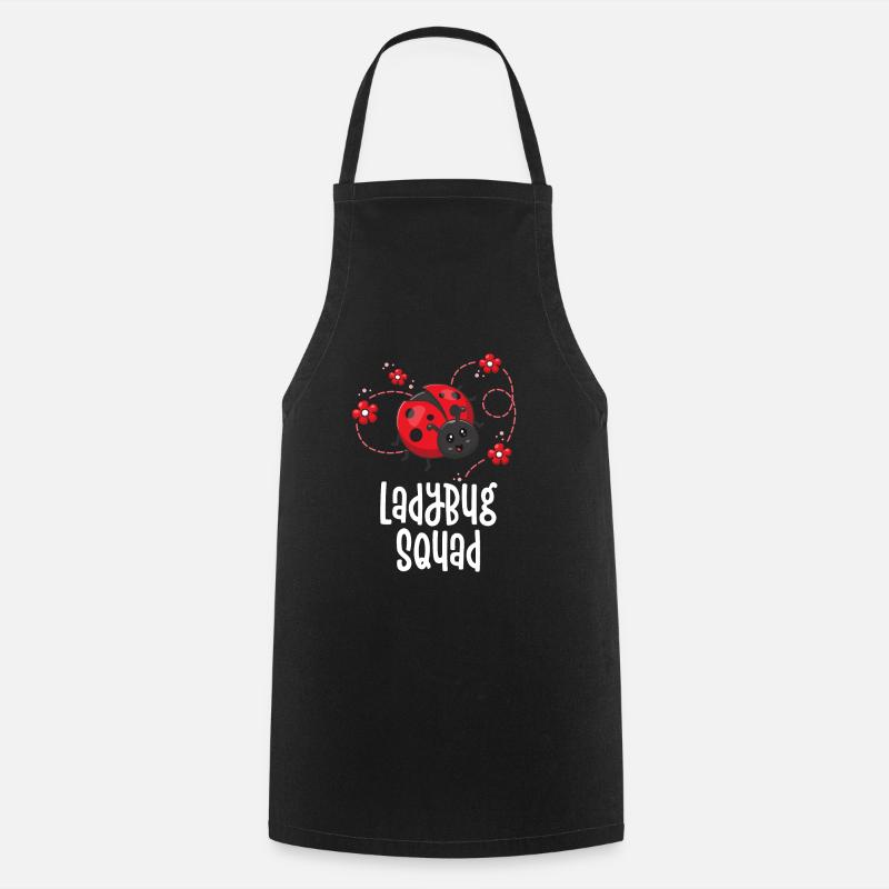 Ladybug Squad Insect Lover Entomologiste Cadeau Rouge - Tablier de cuisine - noir