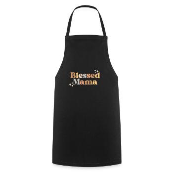 Blessed Mama Thankful Mom Thanksgiving Fall Autumn - Cooking Apron - black - Front - AI Model Male 185 dark (185cm)