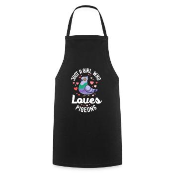 Just A Girl Who Loves Pigeons Bird Lover Watcher - Cooking Apron - black - Front - AI Model Male 185 dark (185cm)