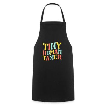Retro Tiny Human Tamer Funny Daycare Teacher - Cooking Apron - black - Front - AI Model Male 185 dark (185cm)