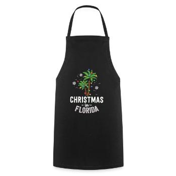 Christmas In Florida Deck The Palm Trees Family - Cooking Apron - black - Front - AI Model Male 185 dark (185cm)