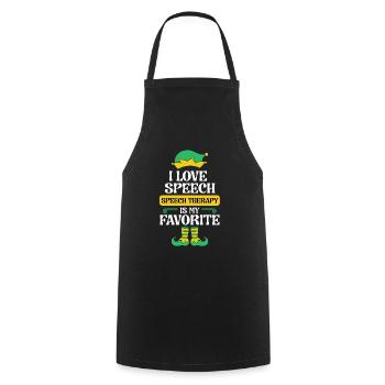 Speech Therapy Elf Christmas School Therapist SLP - Cooking Apron - black - Front - AI Model Male 185 dark (185cm)