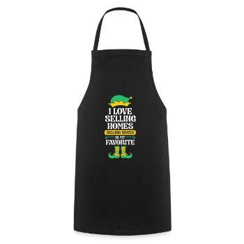Agent immobilier Christmas Elf Team I Love - Tablier de cuisine - noir - Devant - AI Model Male 185 dark (185cm)
