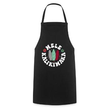 Mele Kalikimaka Christmas In Hawaii Hawaiian - Cooking Apron - black - Front - AI Model Male 185 dark (185cm)
