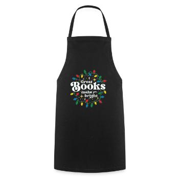 Les bons livres font de vous un brillant bibliothécaire de Noël - Tablier de cuisine - noir - Devant - AI Model Male 185 dark (185cm)