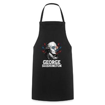 George Sloshington 4th Of July Men American Flag - Cooking Apron - black - Front - AI Model Male 185 dark (185cm)