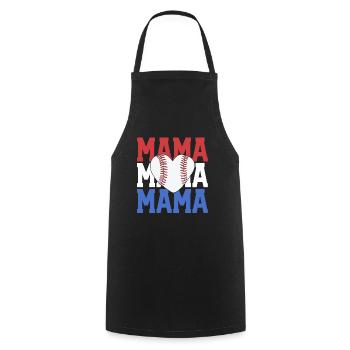 Baseball Mama Chemise Vintage Rétro Américain - Tablier de cuisine - noir - Devant - AI Model Male 185 dark (185cm)