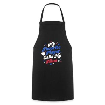 Baseball Nana Retro Grand-mère Ma joueuse préférée - Tablier de cuisine - noir - Devant - AI Model Male 185 dark (185cm)
