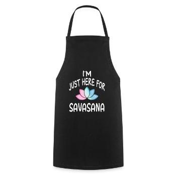 Méditation Yoga Savasana - Tablier de cuisine - noir - Devant - AI Model Male 185 dark (185cm)