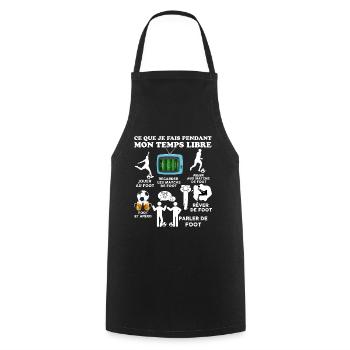 Foot Temps Libre Passion Football Cadeau Original - Tablier de cuisine - noir - Devant - AI Model Male 185 dark (185cm)
