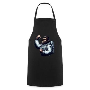 Astronaut Monkey Chimpanzee Gorilla - Cooking Apron - black - Front - AI Model Male 185 dark (185cm)