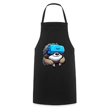 Cool Sloth VR Gamer Design - Cooking Apron - black - Front - AI Model Male 185 dark (185cm)