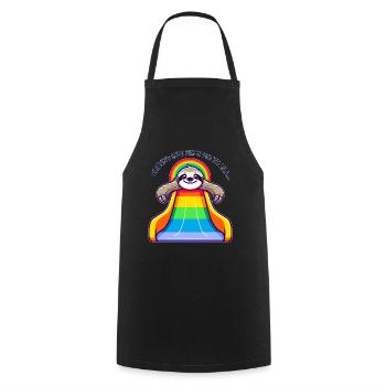 LGBTQ Pride Faultier Regenbogen Rutsche - Kochschürze - Schwarz - Vorne - AI Model Male 185 dark (185cm)