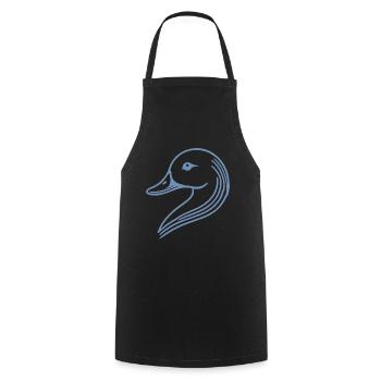 Tête de silhouette de cygne de canard minimaliste - Tablier de cuisine - noir - Devant - AI Model Male 185 dark (185cm)