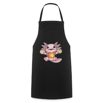 Kawaii Axolotl mit Decke und - Kochschürze - Schwarz - Vorne - AI Model Male 185 dark (185cm)