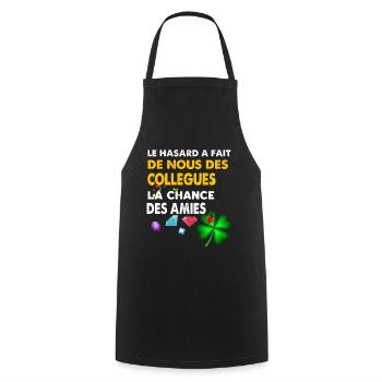 Collègue Citation Femme Amitié Au Travail - Tablier de cuisine - noir - Devant - AI Model Male 185 dark (185cm)