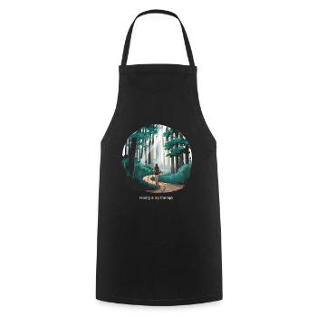 Hiking is My Therapy – Nature & Forest - Cooking Apron - black - Front - AI Model Male 185 dark (185cm)
