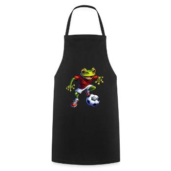 Frösche Fussball - Kochschürze - Schwarz - Vorne - AI Model Male 185 dark (185cm)