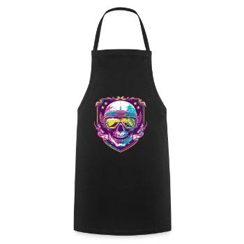Ski Ski Goggles Skull - Cooking Apron - black - Front - AI Model Male 185 dark (185cm)