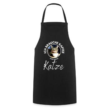 Katze Katzen Kaffee - Kochschürze - Schwarz - Vorne - AI Model Male 185 dark (185cm)
