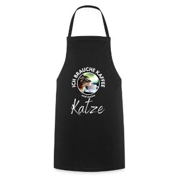 Katze Katzen Kaffee - Kochschürze - Schwarz - Vorne - AI Model Male 185 dark (185cm)