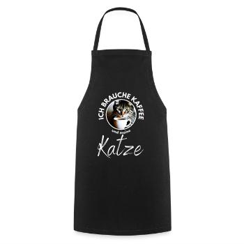 Katze Katzen Kaffee - Kochschürze - Schwarz - Vorne - AI Model Male 185 dark (185cm)