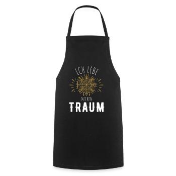 Wegweiser RUNEN Motivation - VEGVISIR - Kochschürze - Schwarz - Vorne - AI Model Male 185 dark (185cm)