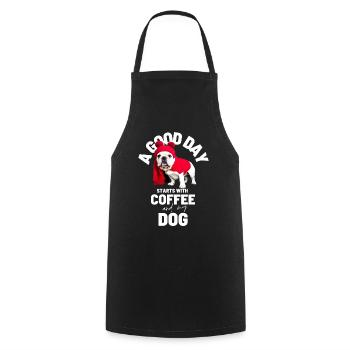 EIN GUTER TAG BEGINNT ... HUND Hunde Kaffee - Kochschürze - Schwarz - Vorne - AI Model Male 185 dark (185cm)