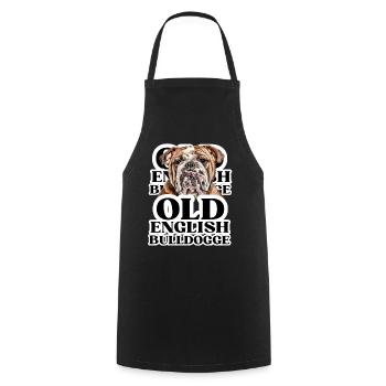 OLD ENGLISH BULLDOG Dog Dogs Bulldog - Cooking Apron - black - Front - AI Model Male 185 dark (185cm)