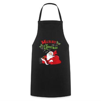 Weihnachtsmann - Kochschürze - Schwarz - Vorne - AI Model Male 185 dark (185cm)