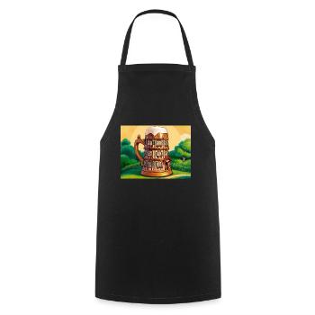 une maison à colombage en forme de bière - Tablier de cuisine - noir - Devant - AI Model Male 185 dark (185cm)
