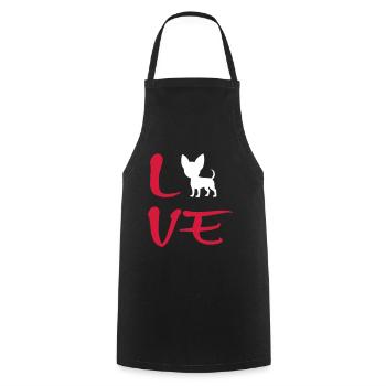 Chihuahua LOVE dog gift idea - Cooking Apron - black - Front - AI Model Male 185 dark (185cm)