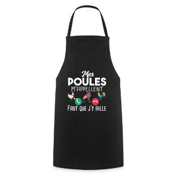 Poulailler poule volaille poussin. Cadeau ferme - Tablier de cuisine - noir - Devant - AI Model Male 185 dark (185cm)
