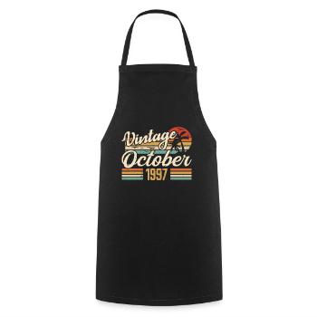 October 1997 Anniversary Gift - 1997 - Cooking Apron - black - Front - AI Model Male 185 dark (185cm)