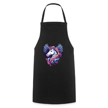 UNICORN FAIRY TALE PRINCESS CASTLE MAGIC CREATIVE - Cooking Apron - black - Front - AI Model Male 185 dark (185cm)