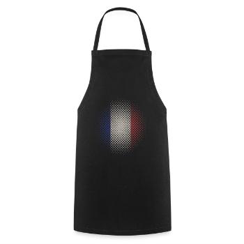 Drapeau France tricolore Paris Nice Lyon - Tablier de cuisine - noir - Devant - AI Model Male 185 dark (185cm)