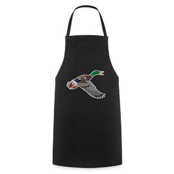 Mallard motif - Cooking Apron - black - Front - AI Model Male 185 dark (185cm)