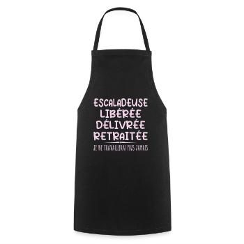 Climber celebrates her retirement with humor gift - Cooking Apron - black - Front - AI Model Male 185 dark (185cm)