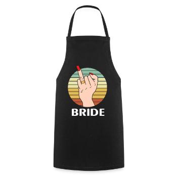 Braut Heirat Hochzeit Mittelfinger - Kochschürze - Schwarz - Vorne - AI Model Male 185 dark (185cm)