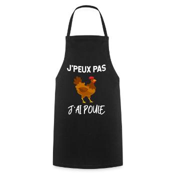 J'ai poule humour je peux pas - Tablier de cuisine - noir - Devant - AI Model Male 185 dark (185cm)