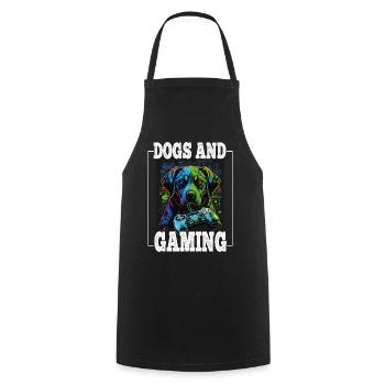 Chiens et jeux Hunde Gamer Controller Zocken - Tablier de cuisine - noir - Devant - AI Model Male 185 dark (185cm)