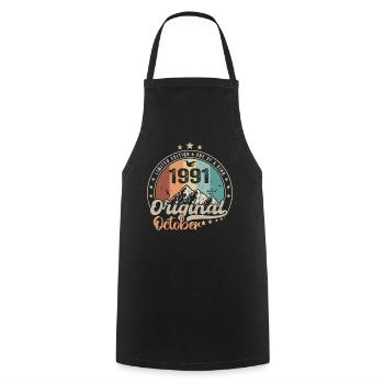 Octobre | les Légendes sont nés en Octobre 1991 - Tablier de cuisine - noir - Devant - AI Model Male 185 dark (185cm)