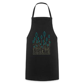 Decorative plants - Cooking Apron - black - Front - AI Model Male 185 dark (185cm)