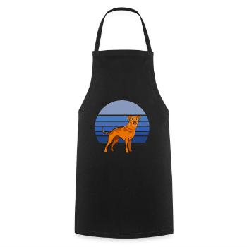 Rhodesian Ridgeback Dog Retro Blue - Cooking Apron - black - Front - AI Model Male 185 dark (185cm)
