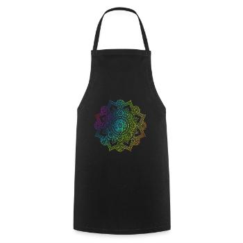 Mandala - Tablier de cuisine - noir - Devant - AI Model Male 185 dark (185cm)